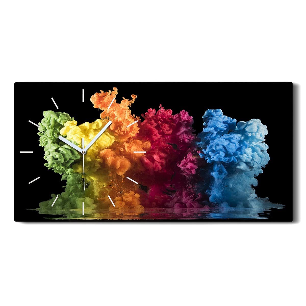 Horloge sur Toile sans bruit Image Art Moderne Abstrait coloré Décoration Murale