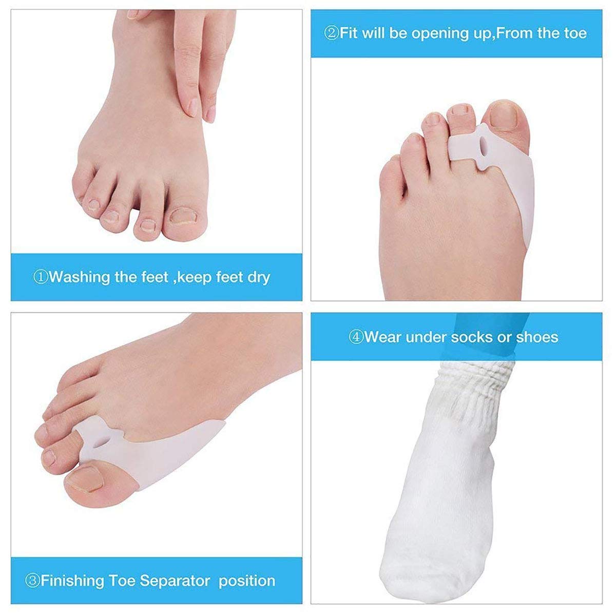 Pedimend PEDIMENDTM Set of 3 Pairs of Protections for big Toes in Silicone Gel + Gel to Relieve Onions - Used to Correct Hallux valgus, Overlapping Toes - Therapeutic Design - Unisex - Foot Care