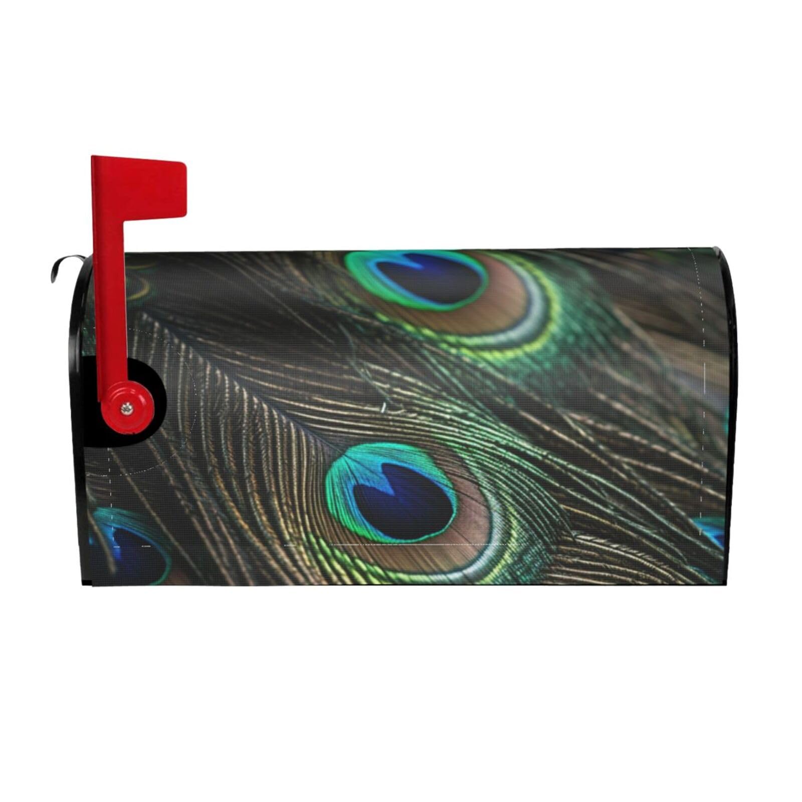 Beautiful Peacock Feathers Mailbox Covers Magnetic Wraps Post Letter Box Cover Garden Home Decor 21x18 in