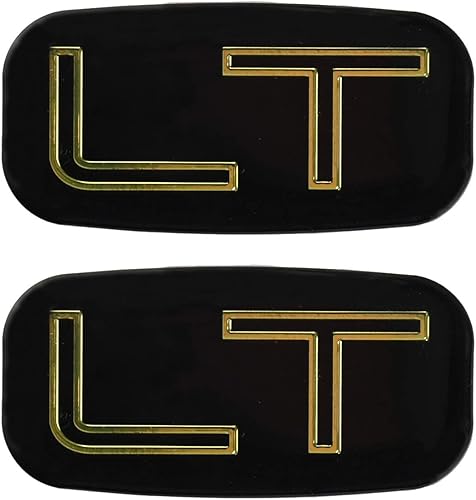 2 piezas de emblemas LT 3D adhesivo para placa de reemplazo 99-07 15036136 Chevrolet Silverado Suburban Tahoe Chevy GM (OroNegro)