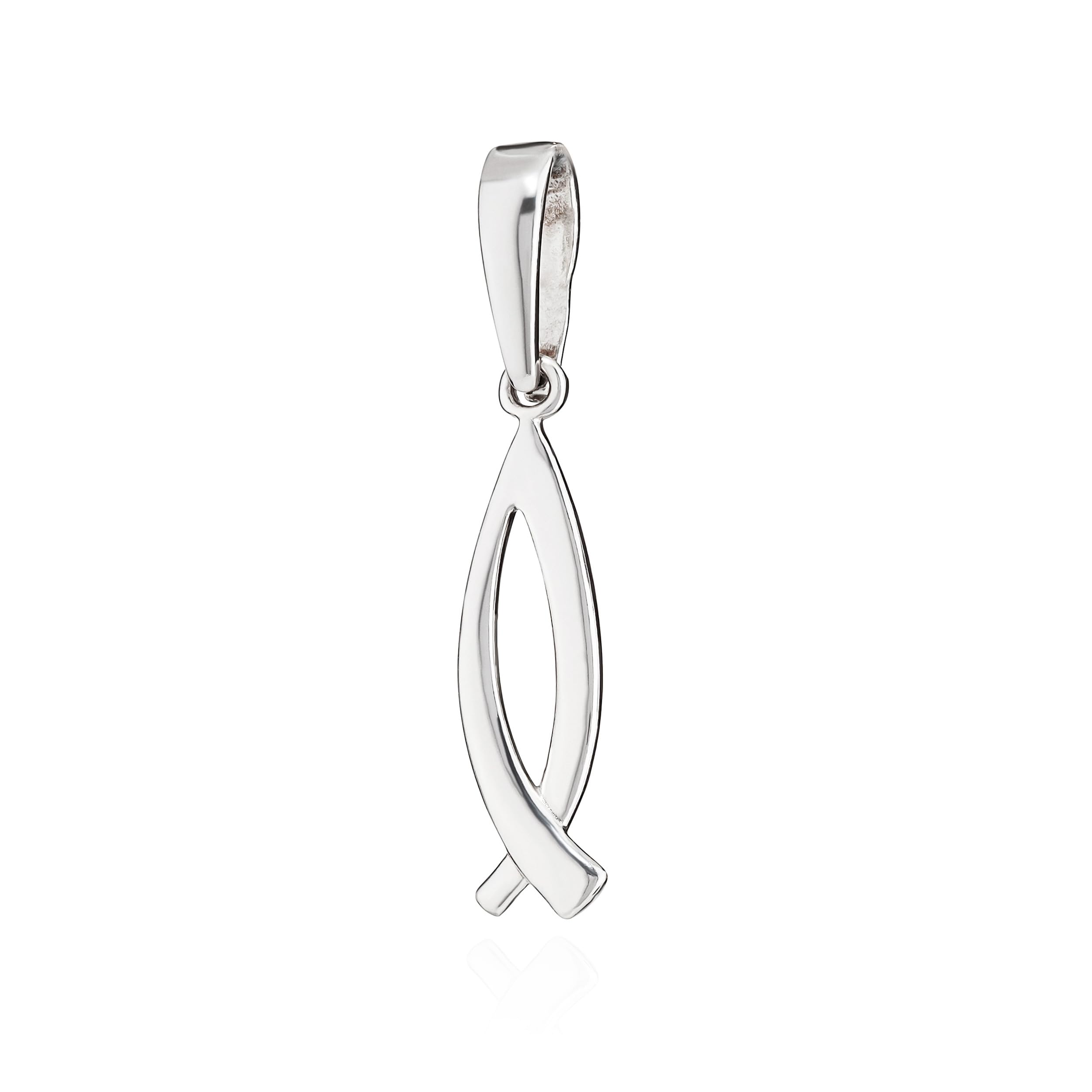 NKlaus ICHTHYS 15843 Pendentif en forme de poisson chrétien en argent 925 Bijou spirituel en argent, Argent sterling