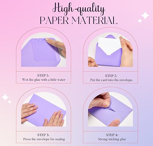 Miniatura 4 de ACSTEP Paquete de 50 sobres para tarjetas de regalo, tamaño de tarjeta de crédito, sobres de bolsillo pequeños coloridos para tarjetas de visita,