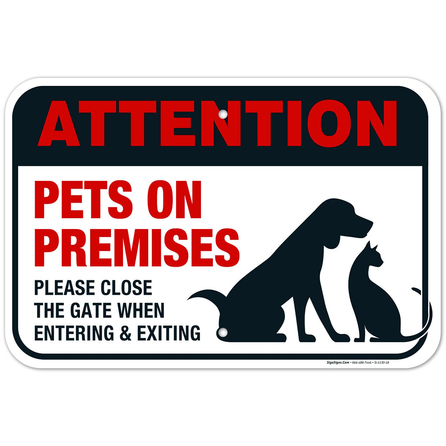 Kueprae A424 Keep Gate Closed Sign, Pets On Premises Metal Sign 8X12 Inch