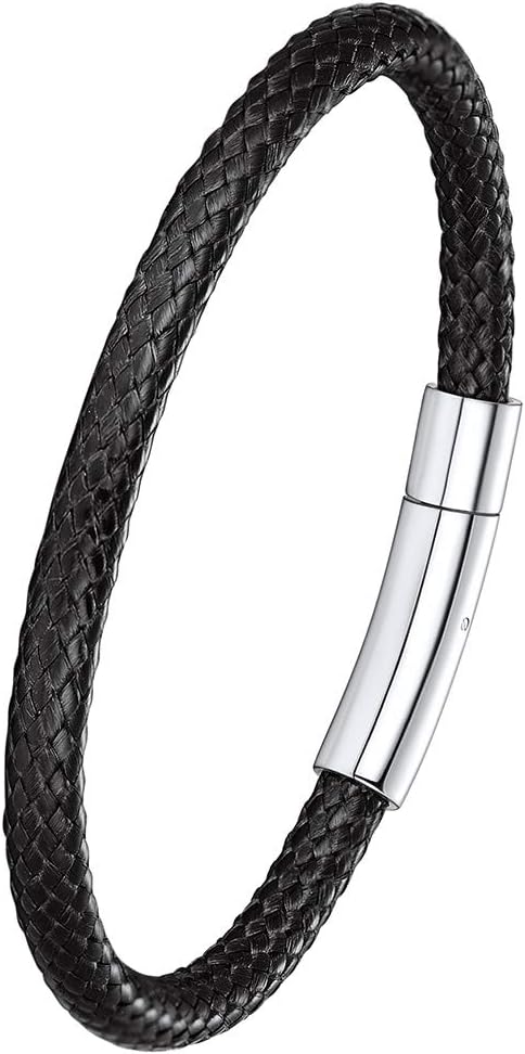 ChainsPro Mens Leather Bracelet,22cm Men Jewellery Boyfriend Husband Dad Son Birthday Bracelet Gift Mens Bracelets Rope