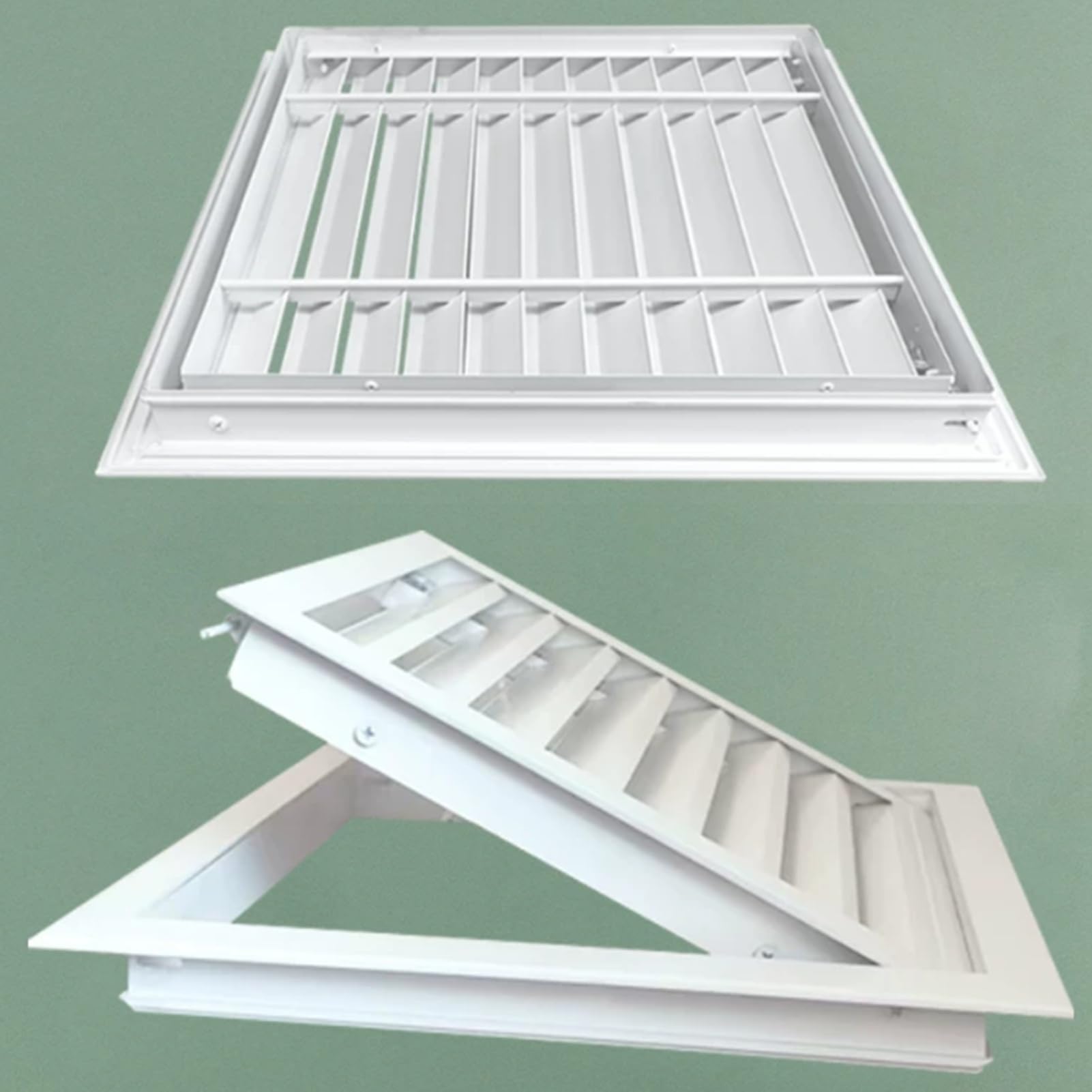 Porta Di Accesso All'impianto Idraulico, Pannello Con Persiana In Alluminio | Griglia del filtro aria di ritorno con interruttore a pulsante, for ripostiglio in soffitta e garage(300x300mm)