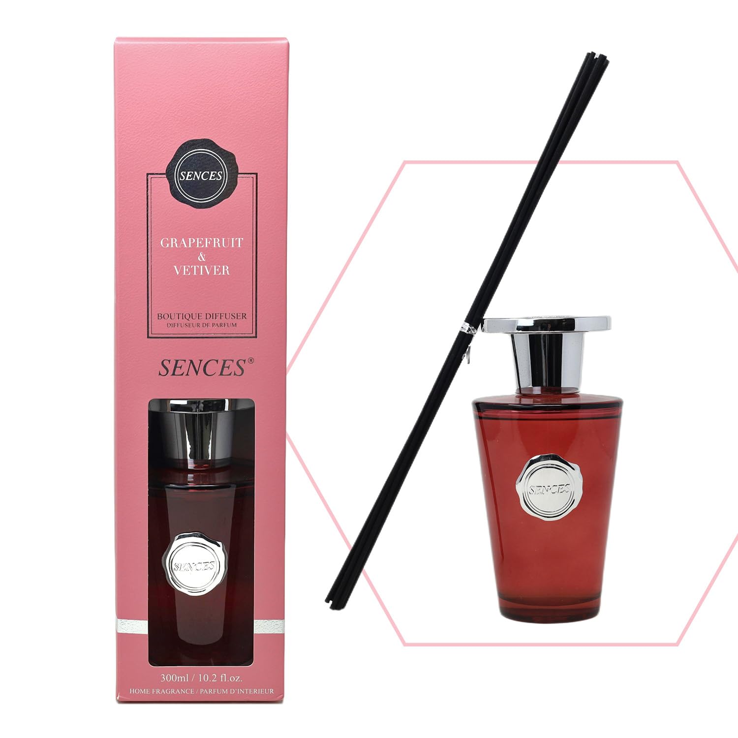 Boutique Reed Diffuser 300ml Scented Wick Fragrance Grapefruit Vetiver Aroma