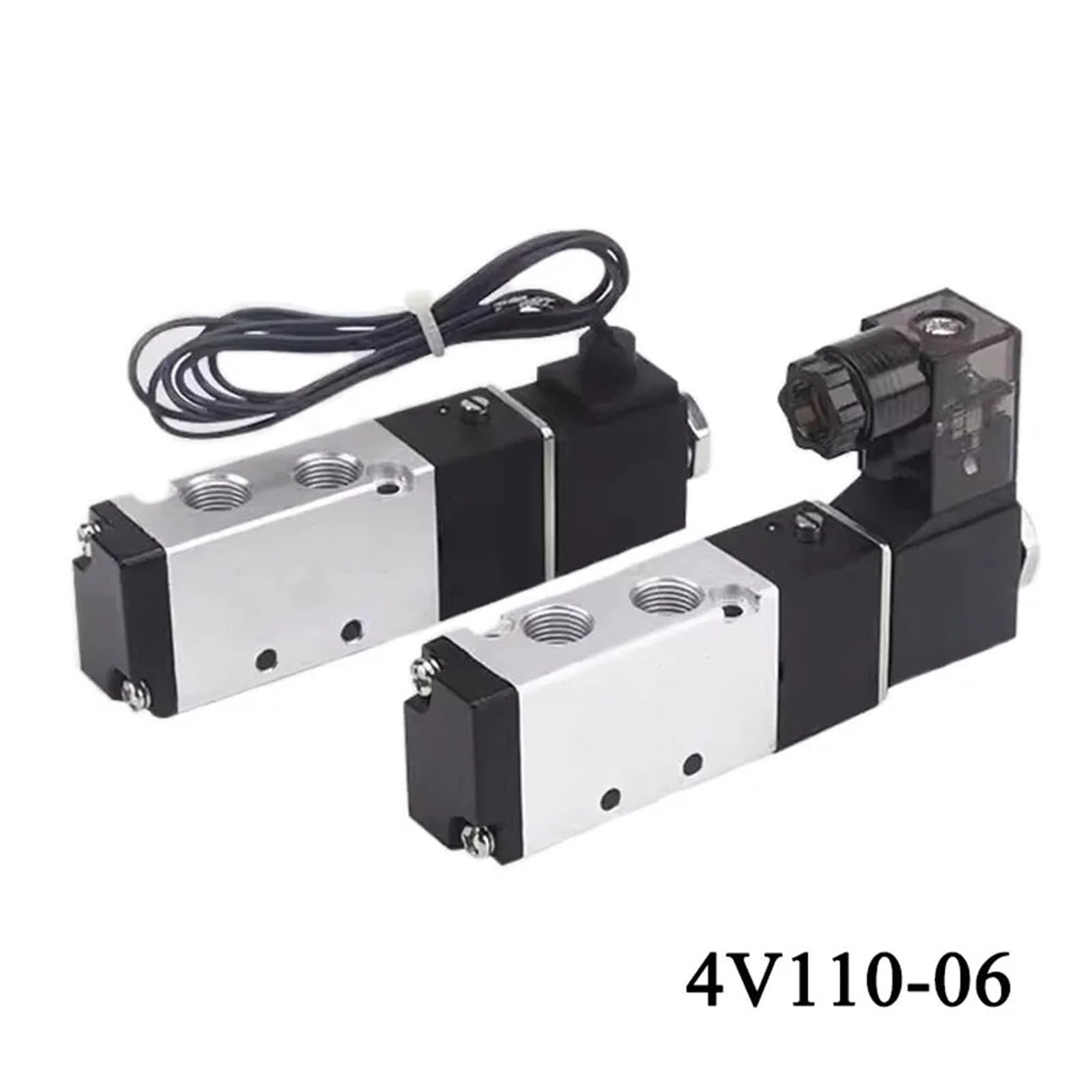 4V110-06 Air 2-Position 5-Wege elektronisch pneumatisch mit pneumatischem Anschluss Magnetventil DC12V DC24V AC220v AC110V AC36V(4V110-06 8MM,DC24V)