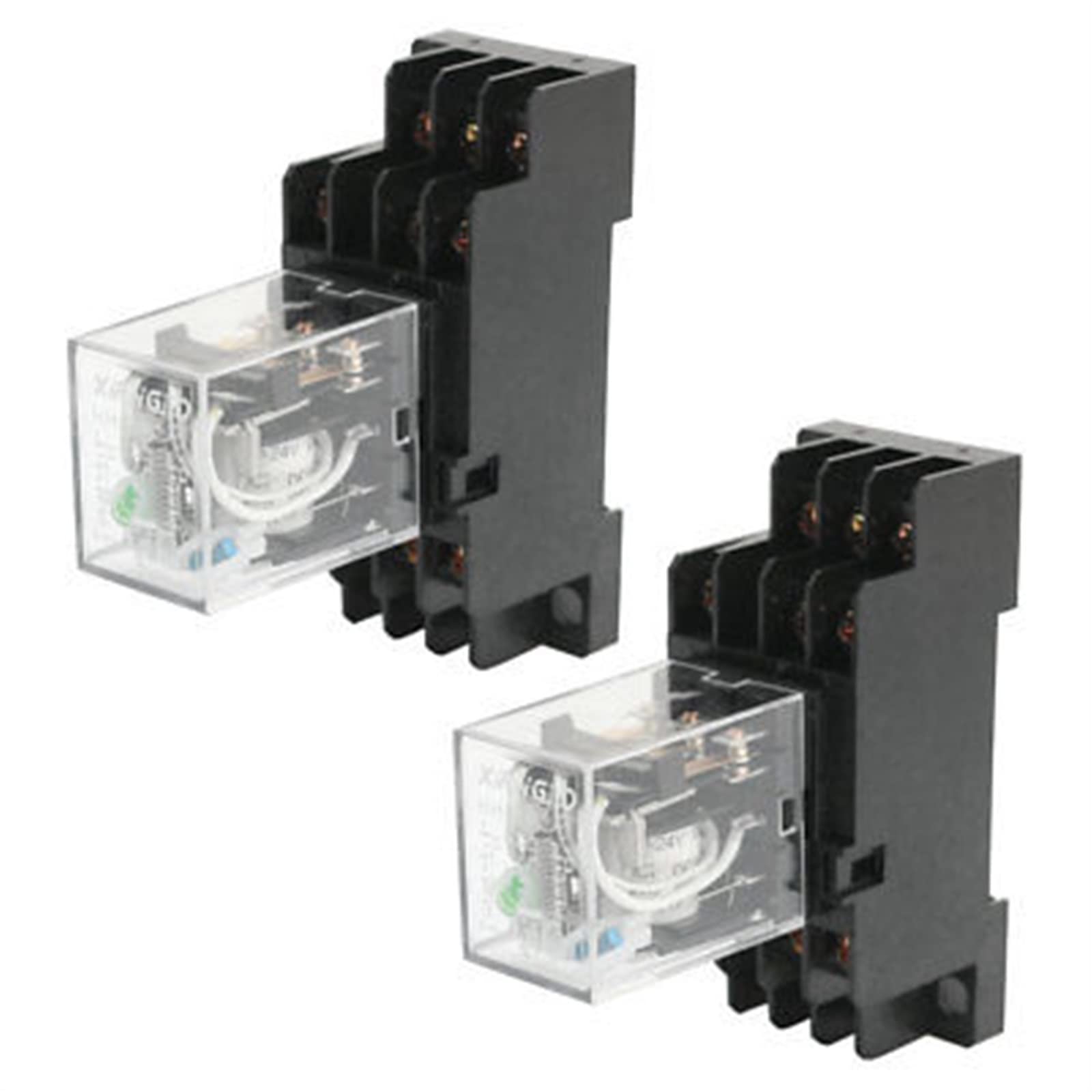 VDOQTLJT 2pcs HH53P 24VDC Motor Control 11Pin 3NO 3NC Power Relay w Base Socket