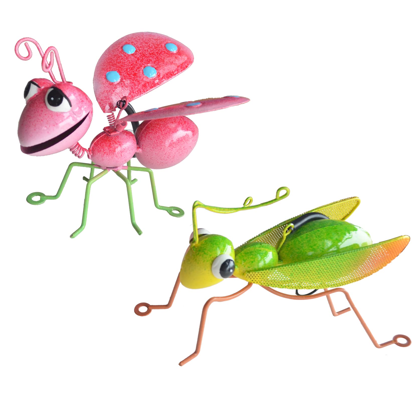 GIFTME 5Outdoor Wall Decorations,Ladybug and Mantis Metal Outdoor Decor,Set of 2 Metal Yard Art-Perfect Garden Lover Gifts