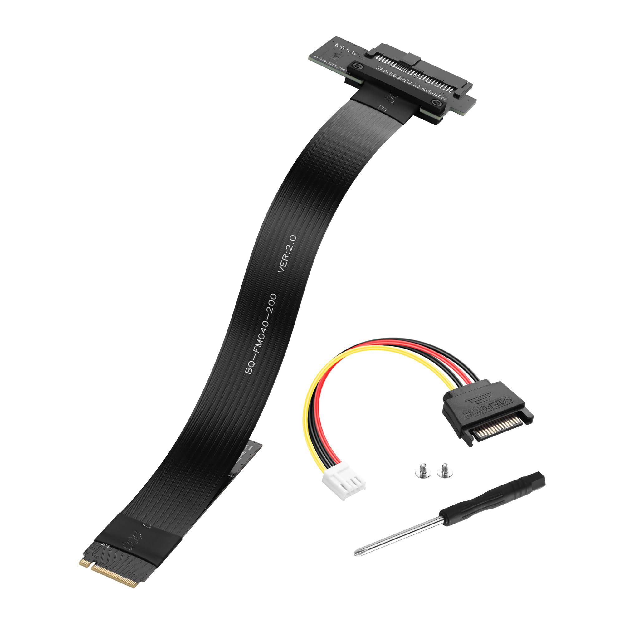 Câble hôte M.2 M-Key PCI-E4.0 2280 NGFF vers U.2 SFF-8639 20 cm compatible SSD NVMe