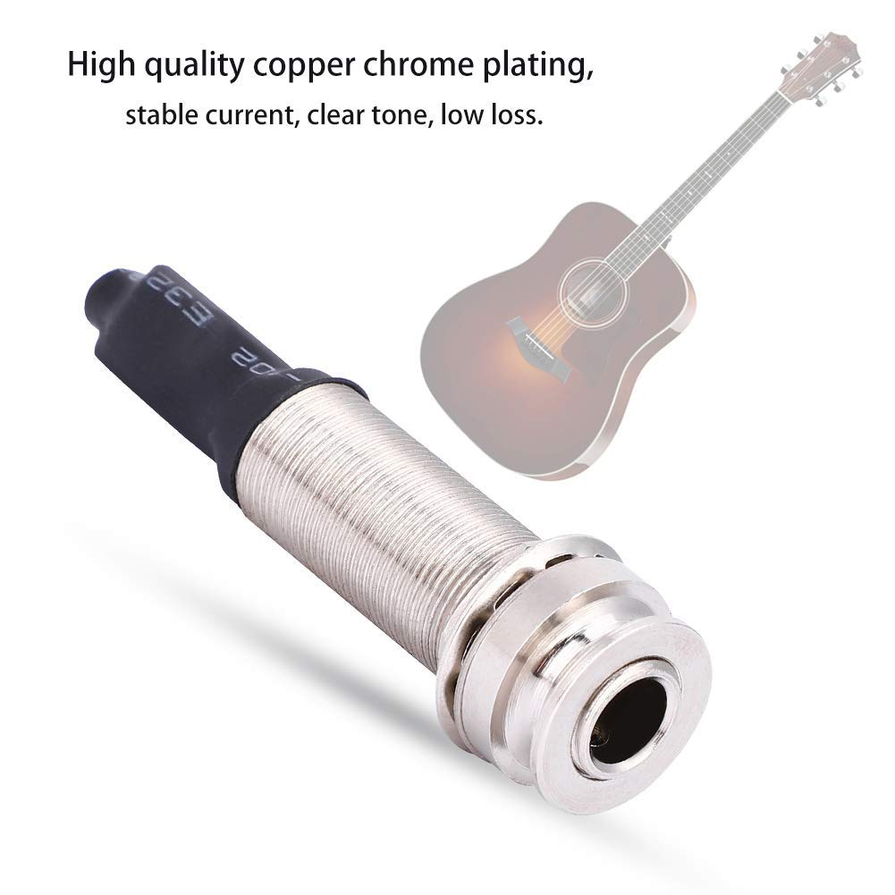 Adapter do gniazd pickup piezo, 6,35 mm wyjście 2,5 mm wejście Jack końcówki gitarowej Upgrade akcesoria do gitary akustycznej Wbudowany pręt Piezo Pickup Akcesoria do czujników dźwięku