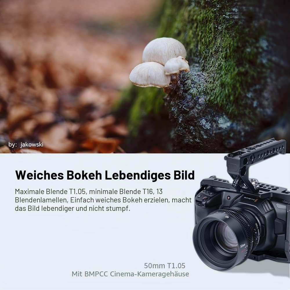 7artisans 50mm T1.05 Cine Lens Große Blende Manueller Fokus Kino-Objektiv (für Leica/Sigma/Panasonic L)…
