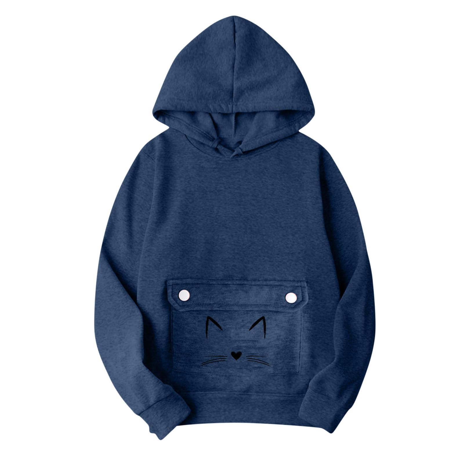 Sweat a Capuche Femme Casual Sweatshirt Legere Sweat-Shirt avec Poches Outerwear Fitness Streetwear Classique aux Couleurs Assorties Veste à Manches Longues Haut Couleur Unie Mode Hiver Vêtements