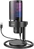 Fifine A9 USB RGB LED Illuminated Desktop Microphone, Black