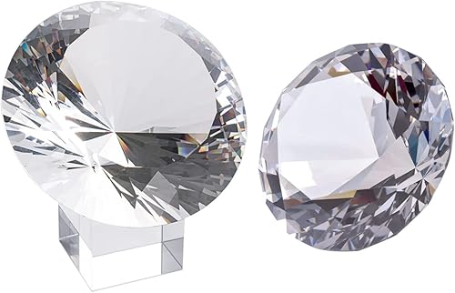 LONGWIN Paquete de 1 diamante de cristal de 3.150 in y 1 diamante de cristal de 4.724 in con soporte de joyas Backgrand para fotos de uñas,