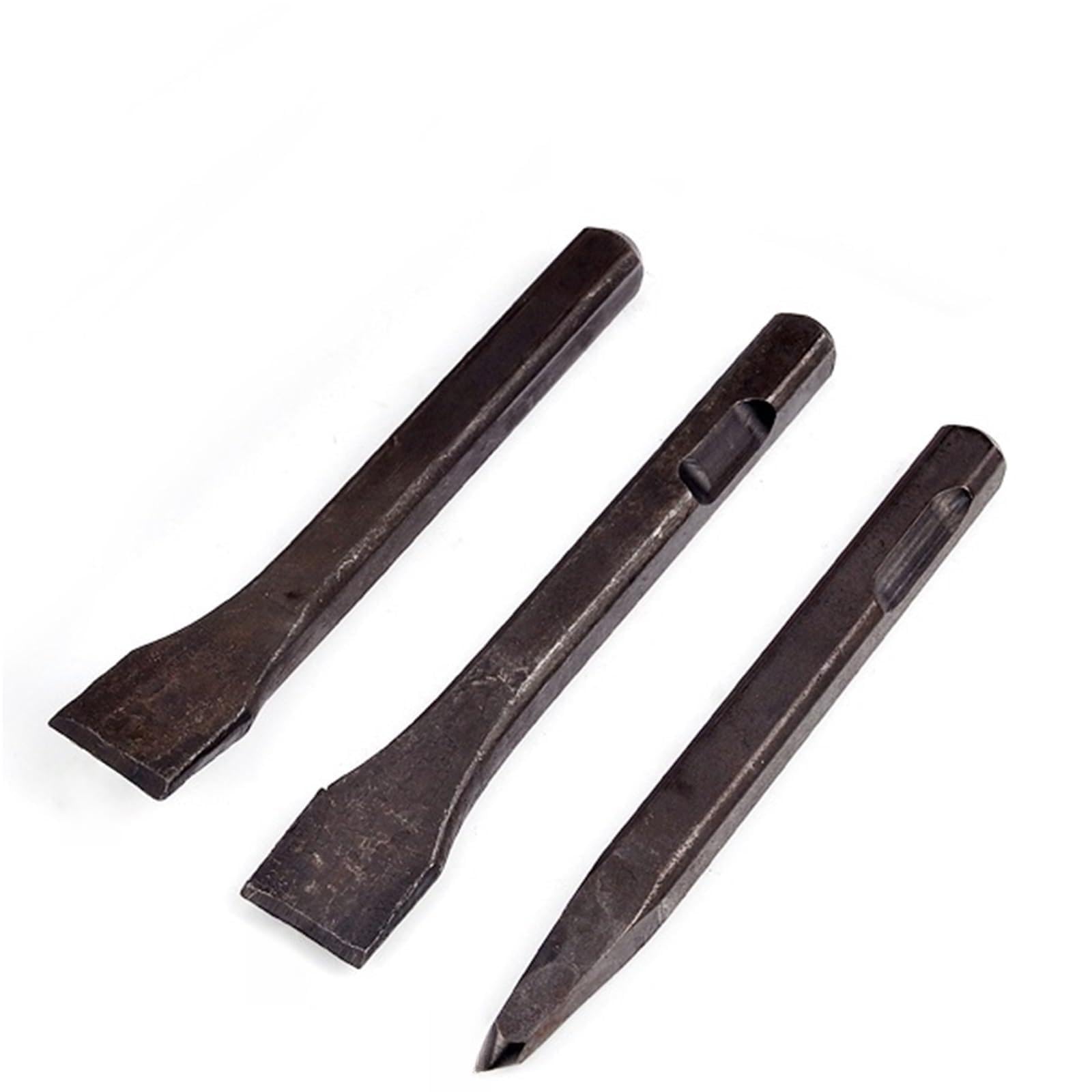 Qzcx Set Handle Straight Type Air Chisel Pneumatic Hammer Shovel Tool Square Head Shank(Set)