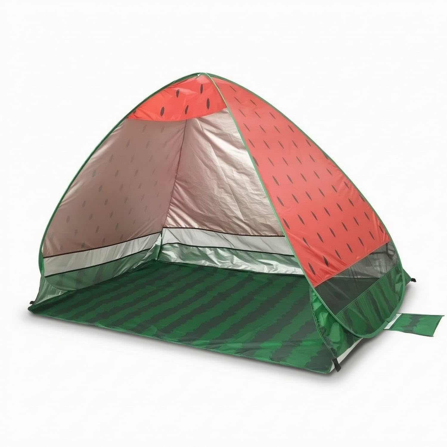 Automatic Dome Beach Tent Ventilated Spring up Beach Shelter Instant Setup Sun Shade Tent Breathable for Families, Camping, Watermelon-image-22