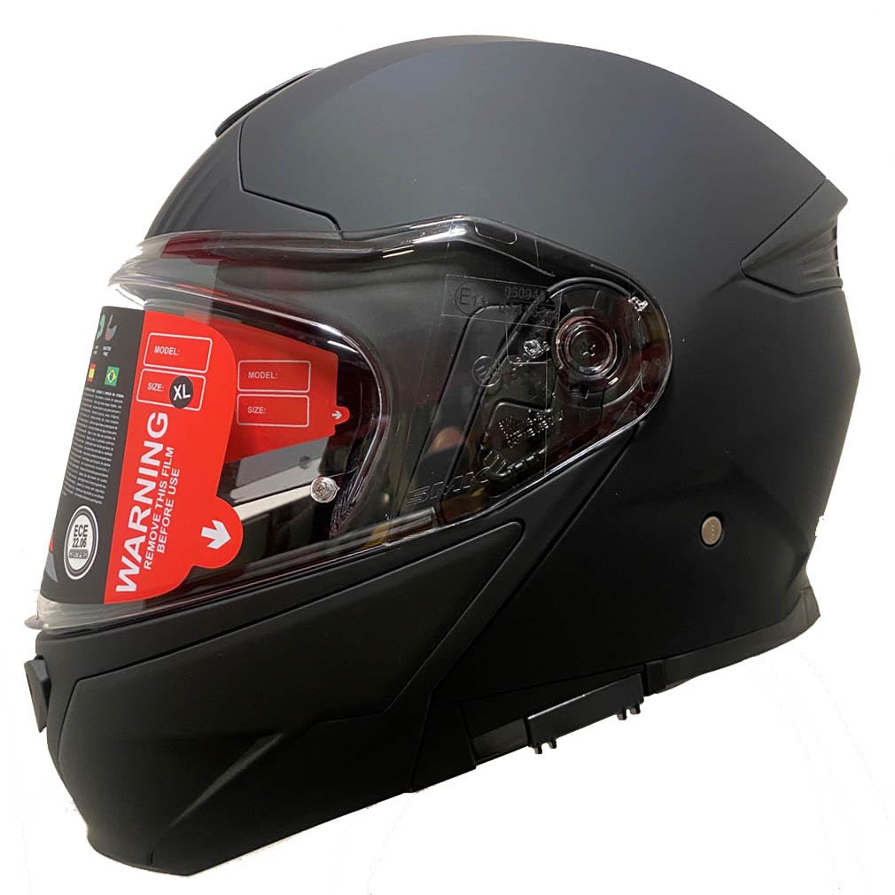 Gullwing Casco de Moto Modular SMK Abatible con Visor Solar Negro Mate - Homologado P/J ECE 22.06 - Designed