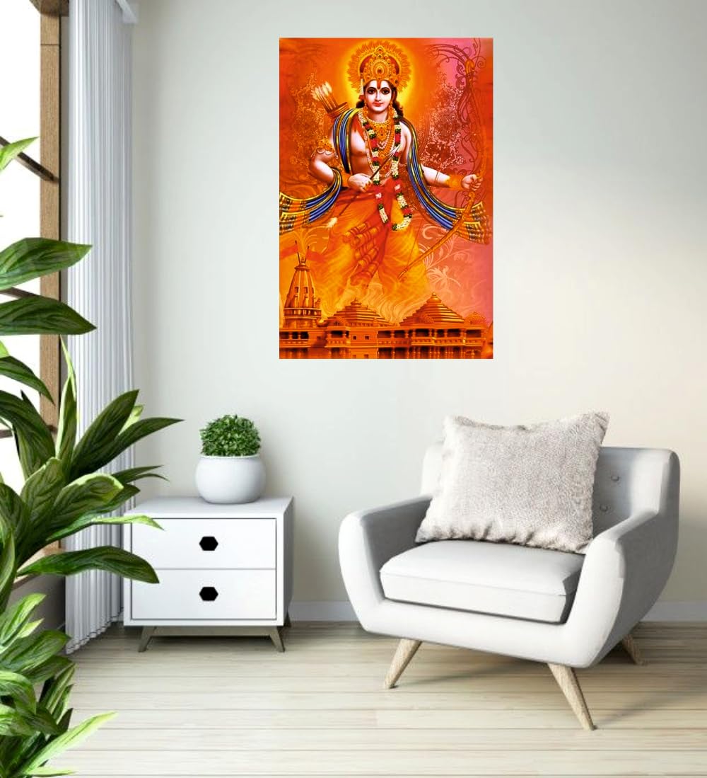Akki World Jai Shree Ram Bhagwan Vishnav Avtar God Wall Poster for Pooja Room, Office, Living Room (Size - 30Cm X 46Cm)