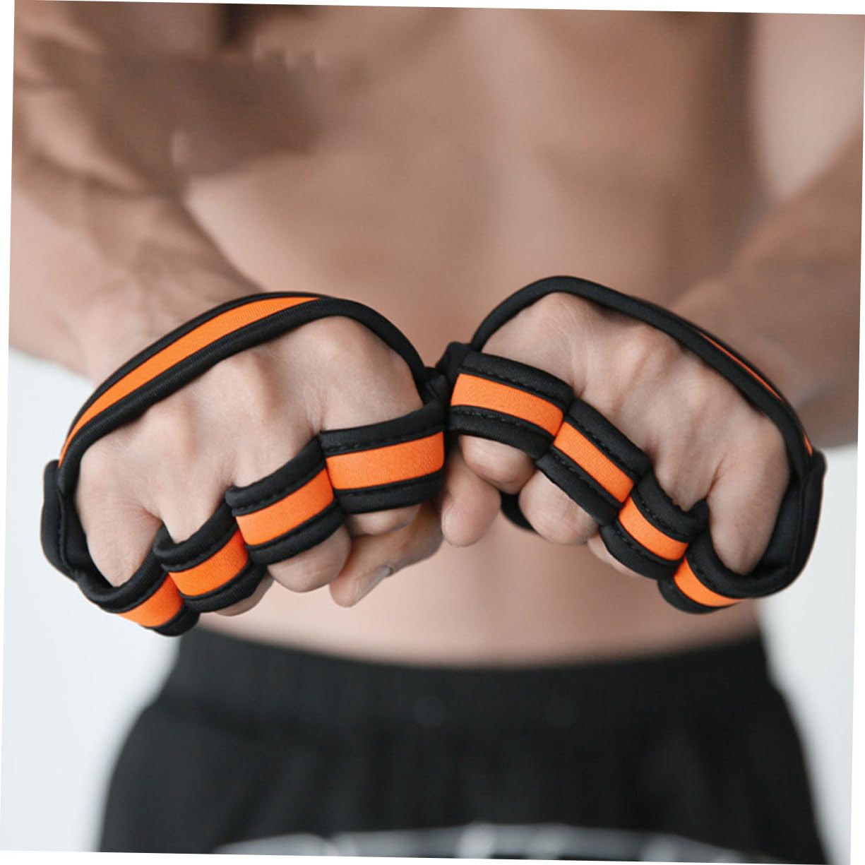 BESPORTBLE Guantes De Levantamiento De Pesas Apretones Hacer Ejercicio Guantes Hombre Guantes De Gimnasia De Los Hombres Guantes De Entrenamiento para Mujer Agarre Orange Neopreno