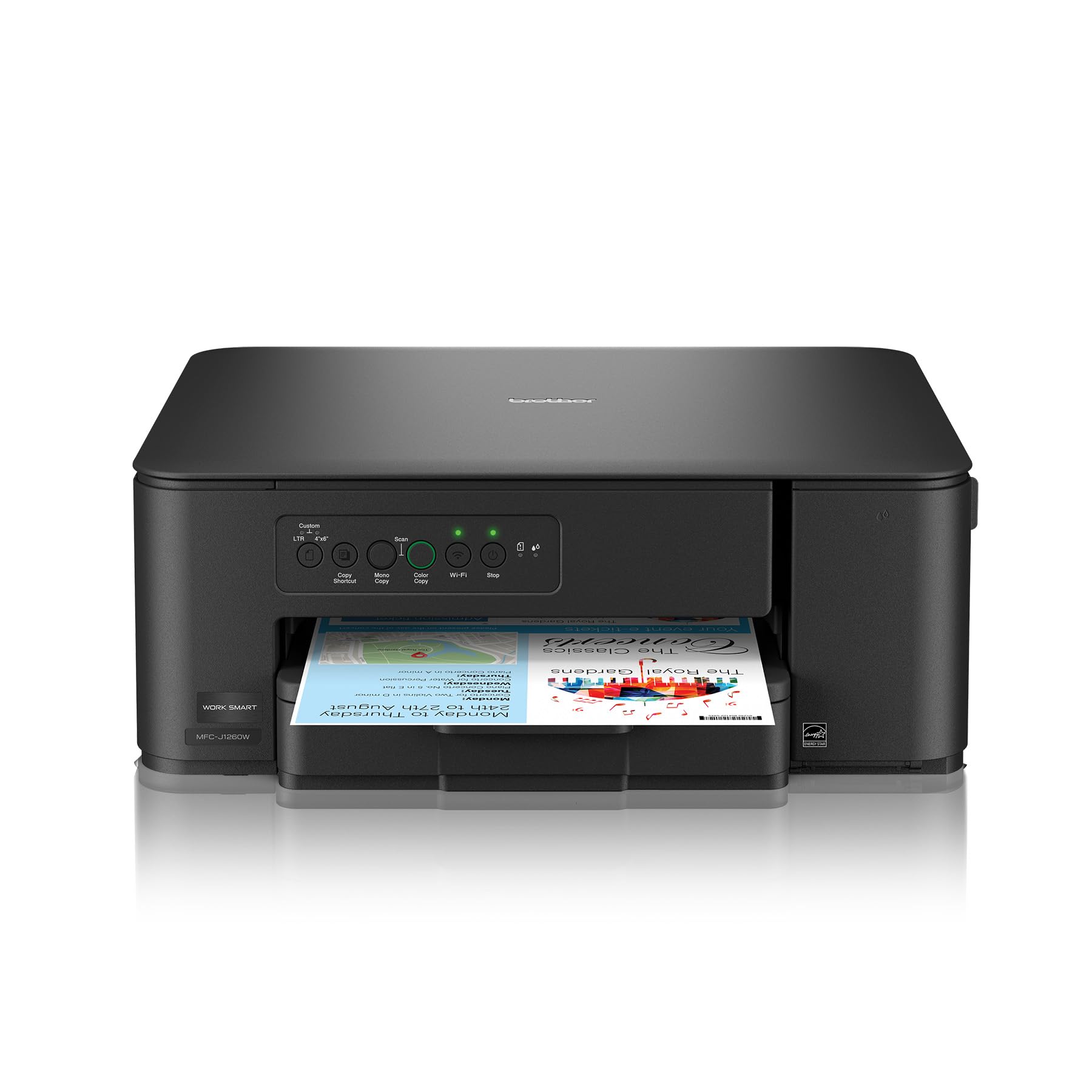 Brother Work Smart MFC-J1260W Wireless Colour Inkjet All-in-One Printer, Copier and Scanner with Starter Cartridges