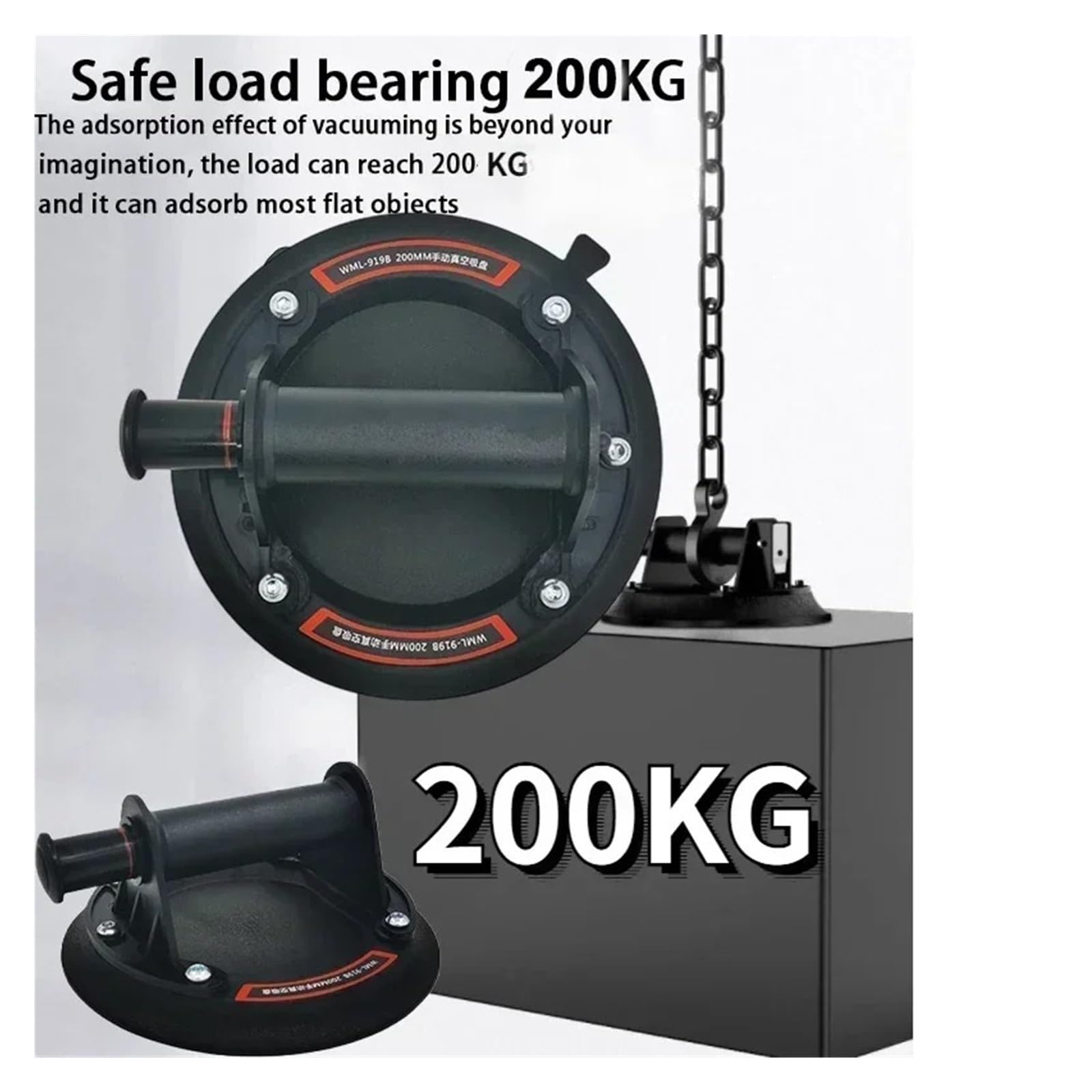 Suction Cups for Glass, 8 Inch Vacuum Suction Cup, 200 Kg Load Bearing, Tile Granite s Lifting Adsorption Professional Tools,Granite & Glass Lifting