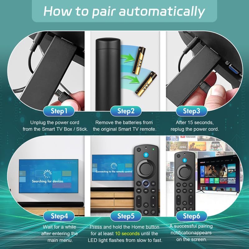 Image of Replacement Firestick Remote for All Fire Series TVs Stick (2nd /3rd Gen), Universal TV Remote Compatible with Stick 4K Max /Omni /QLED Series & TVs Cube with Voice Control