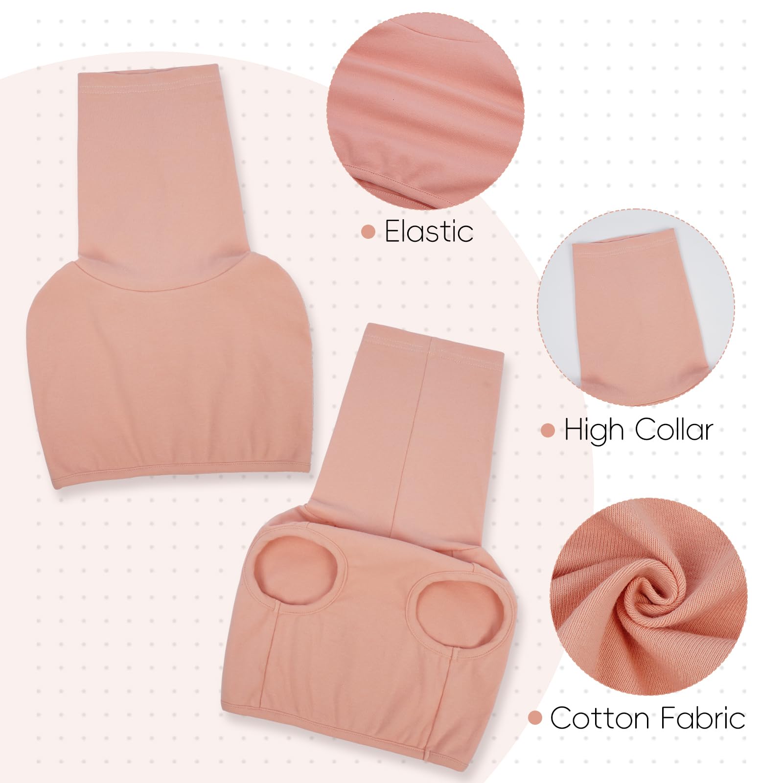 PUMYPOREITY Dog Recovery Suit & Ear Wrap for Wounds & Surgery, Dog Firework Calming Hood (Flesh Pink, XL) - Image 3
