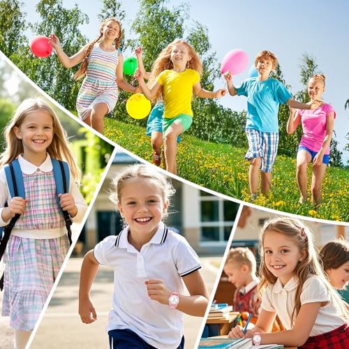 socico kids analog watch for boys girls easy to read learning time watch 50m waterproof soft band wristwatch for ages 4-12 great gift for children