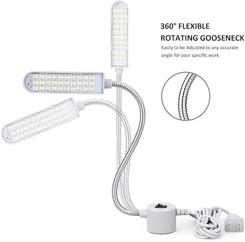 Miniatura 3 de Luz LED de costura para máquina de coser (30 LEDs) para banco de trabajo, torno, taladro, lámpara de trabajo flexible con brazo de cuello de cisne