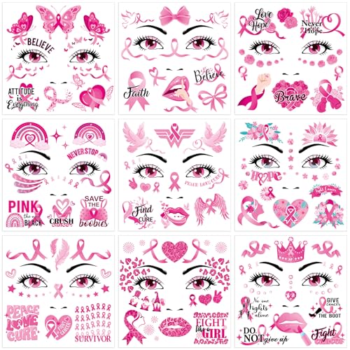 HOWAF 9pcs Brustkrebs Bewusstsein Gesicht...