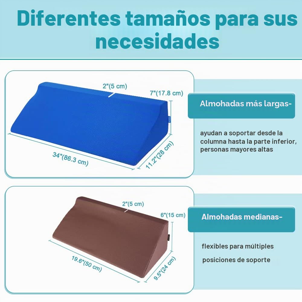 AOSSA Almohada de cuña para dormir, cuñas de posicionamiento corporal de espuma para adultos en cama, cojín inclinado de 86 cm de largo para úlceras por presión, tratamiento de escaras, almohada de
