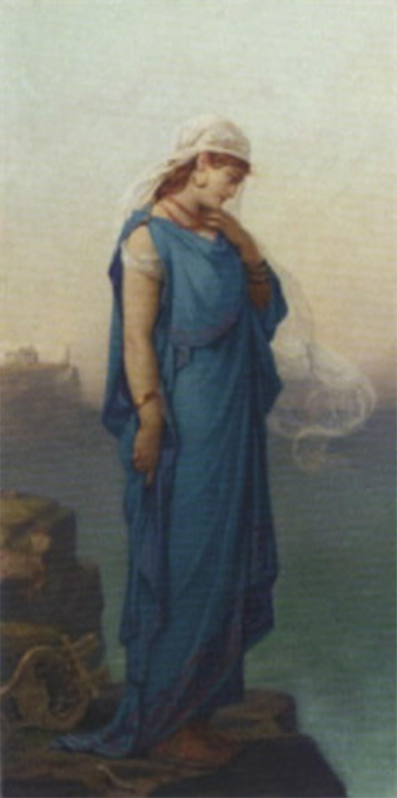 POSTERIIk Famous Animal Posters Vintage Picture the Poetess Sappho in Contemplation by Louis Hector Leroux Modern Wall Decor for Home Decor 60x90cm