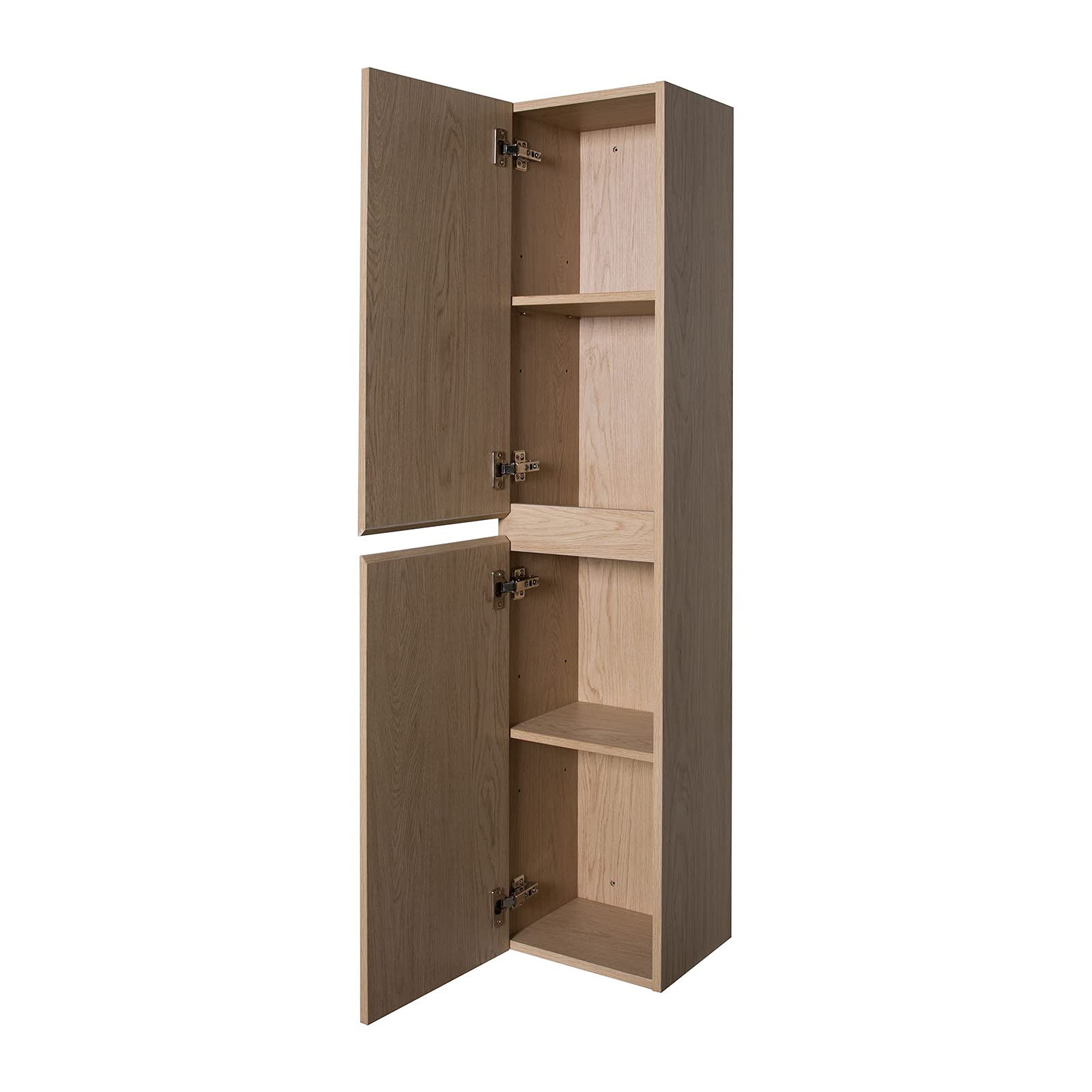 MOB-IN Meuble Double Vasque 120cm avec Plan céramique Sorrento Décor chêne + Colonne