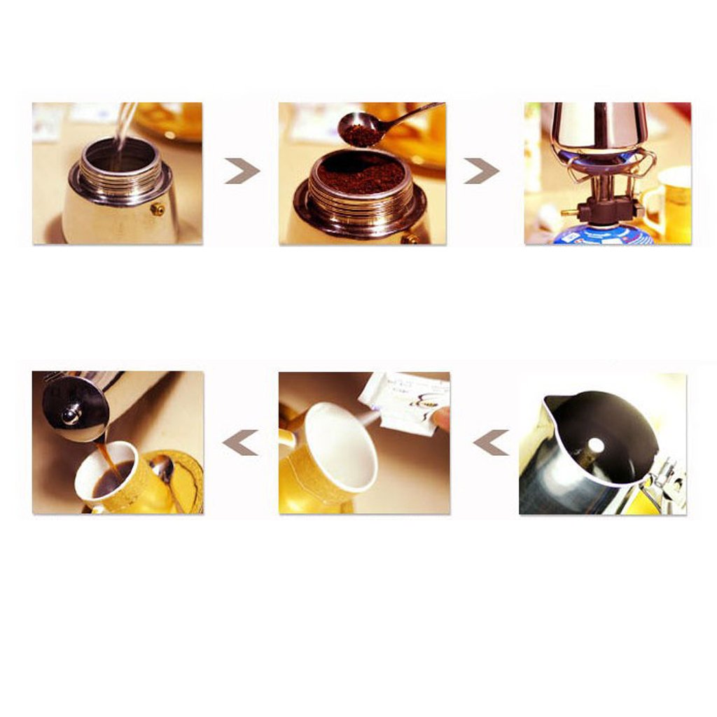Cafetera de Aluminio Tipo Cafetera de para Espresso Y Latte, 3 Copas