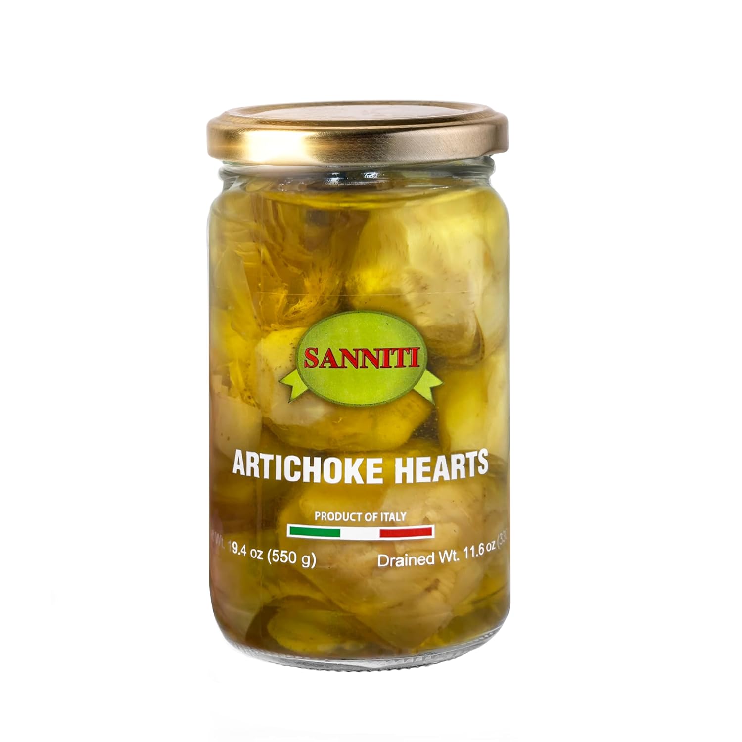 Sanniti Italian Artichoke Hearts in Jar, 19.4 oz - Authentic Italian Flavor for Appetizers, Pasta, Salads & Dips