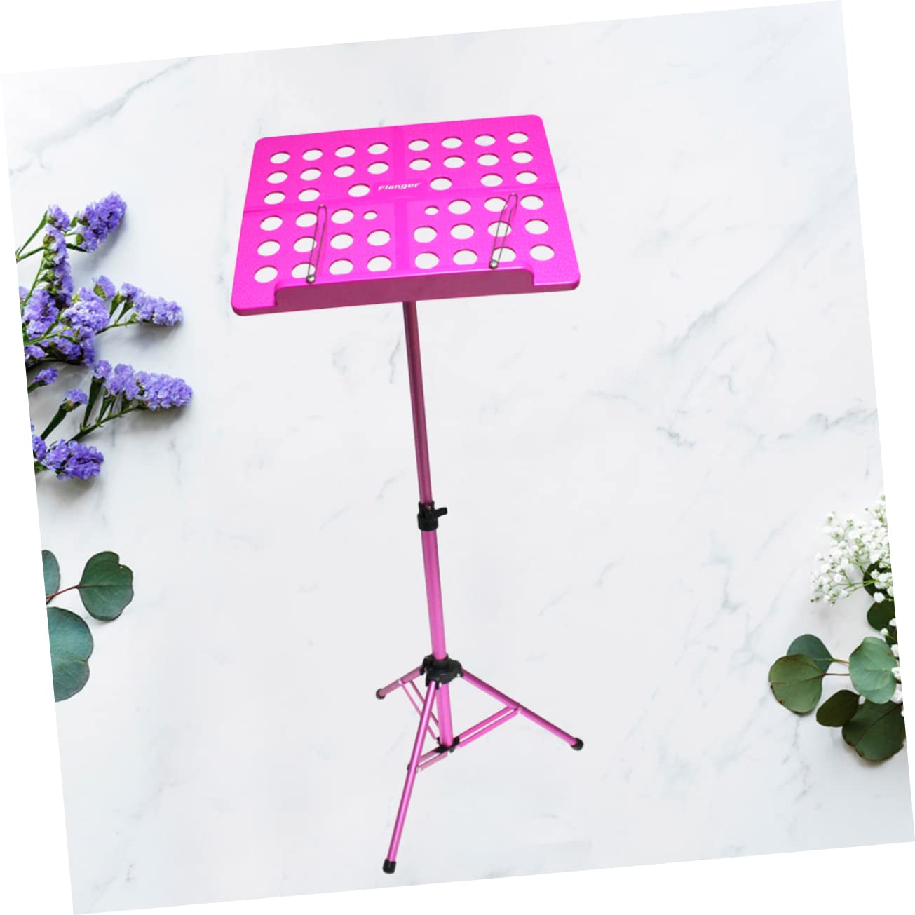 Atril para Partituras Plegable Telescópico de Aleación de Aluminio Rosa | Ligero y Fácil de Transportar, para Guitarra y Violín, Incluye Bolsa de Almacenamiento Color Aleatorio