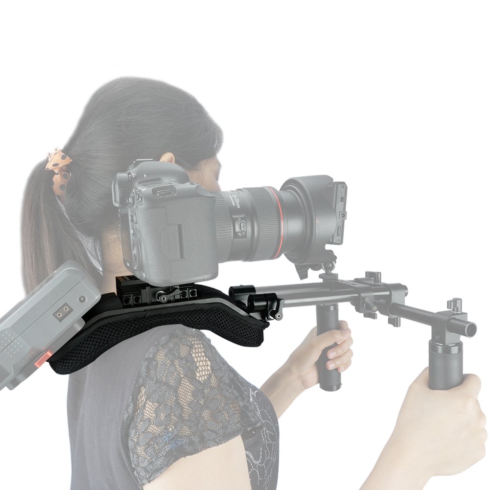 NICEYRIG Épaulière 15 mm avec Dégagement Rapide Plaque de Base 15 mm Rod Clamp pour Vidéo Caméscope Caméra DV/DC Système de Support DSLR Rig