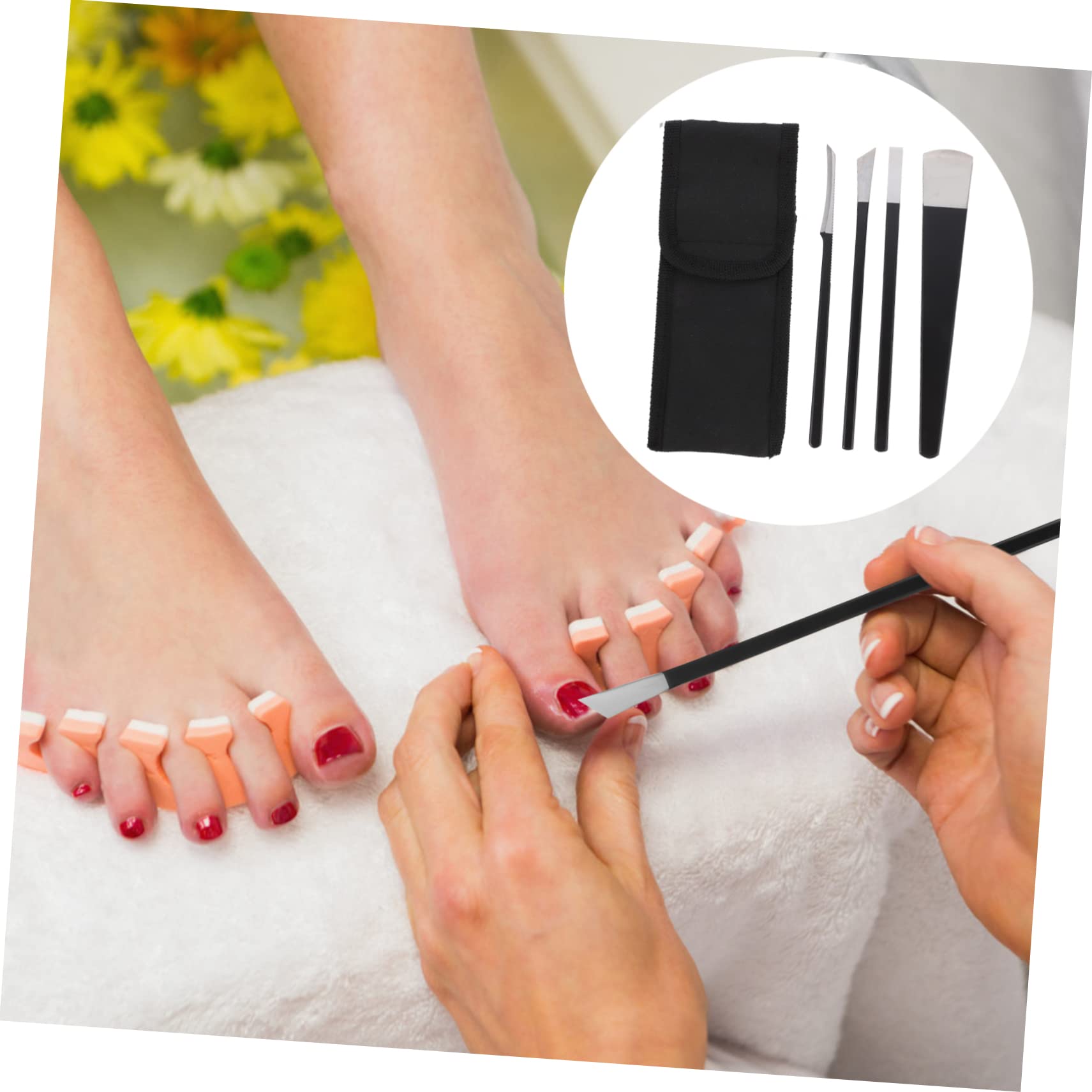 NOLITOY Professional Tool Kit 4 Piece Set Toenail Clippers Core Remover Callous Tool Made of Stainless Steel
