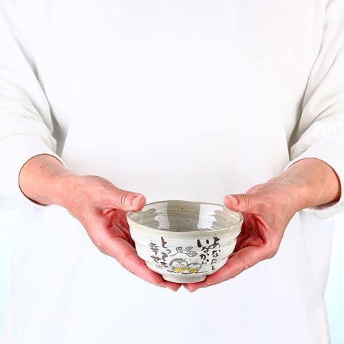 Miniatura 3 de MIno Yaki (Ware) - Cuencos de arroz japoneses hechos a mano, diseño de búho, juego de 2, 4.5 pulgadas, cuencos de cereales, cuencos de cerámica para