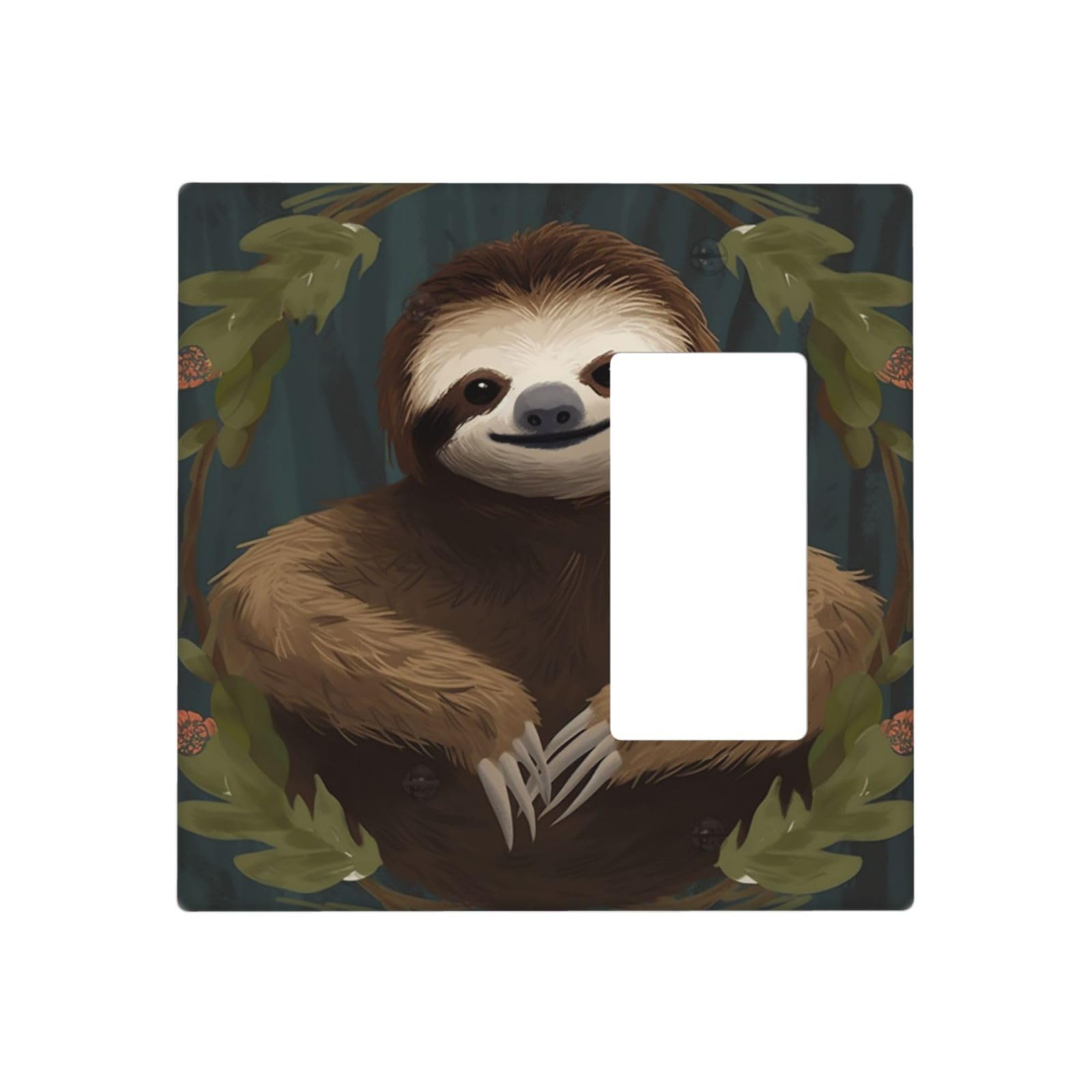 Kloph Style K Decorator Wall Plate 2 Gang Light Switch Covers Sloth Wallplate Double Toggle Switch Plate Standard Size Electrical Outlet Covers Decorative Wall Switch Plate Cover