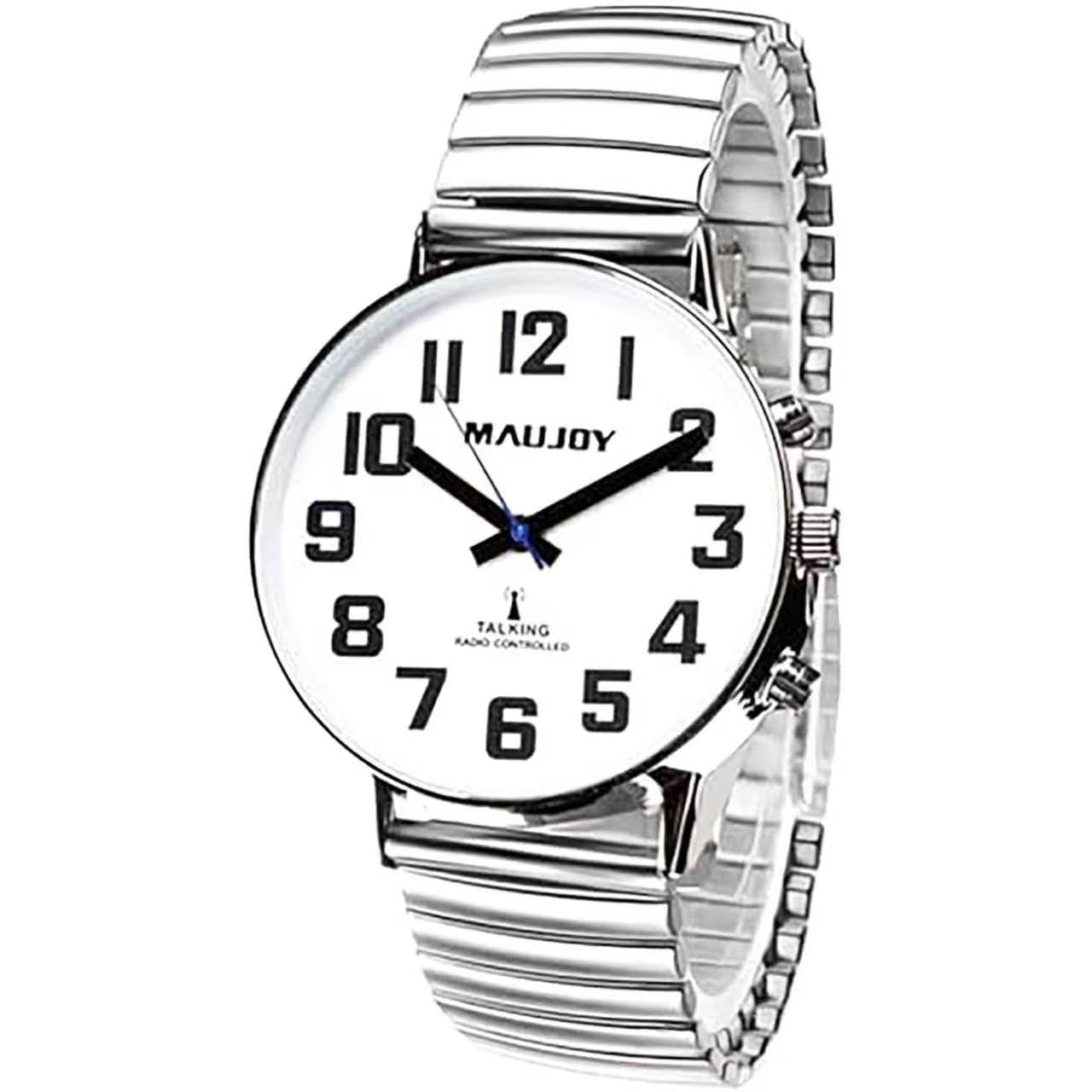 Reloj parlante con discapacidad visual I Reloj de pulsera para hombre que habla en alemán, reloj de pulsera para ciegos, fecha y hora, para ciegos, personas mayores y con demencia