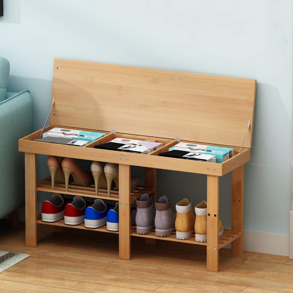 Amazon｜竹製オーガナイザーシェルフ、廊下用2段無垢材収納ラック