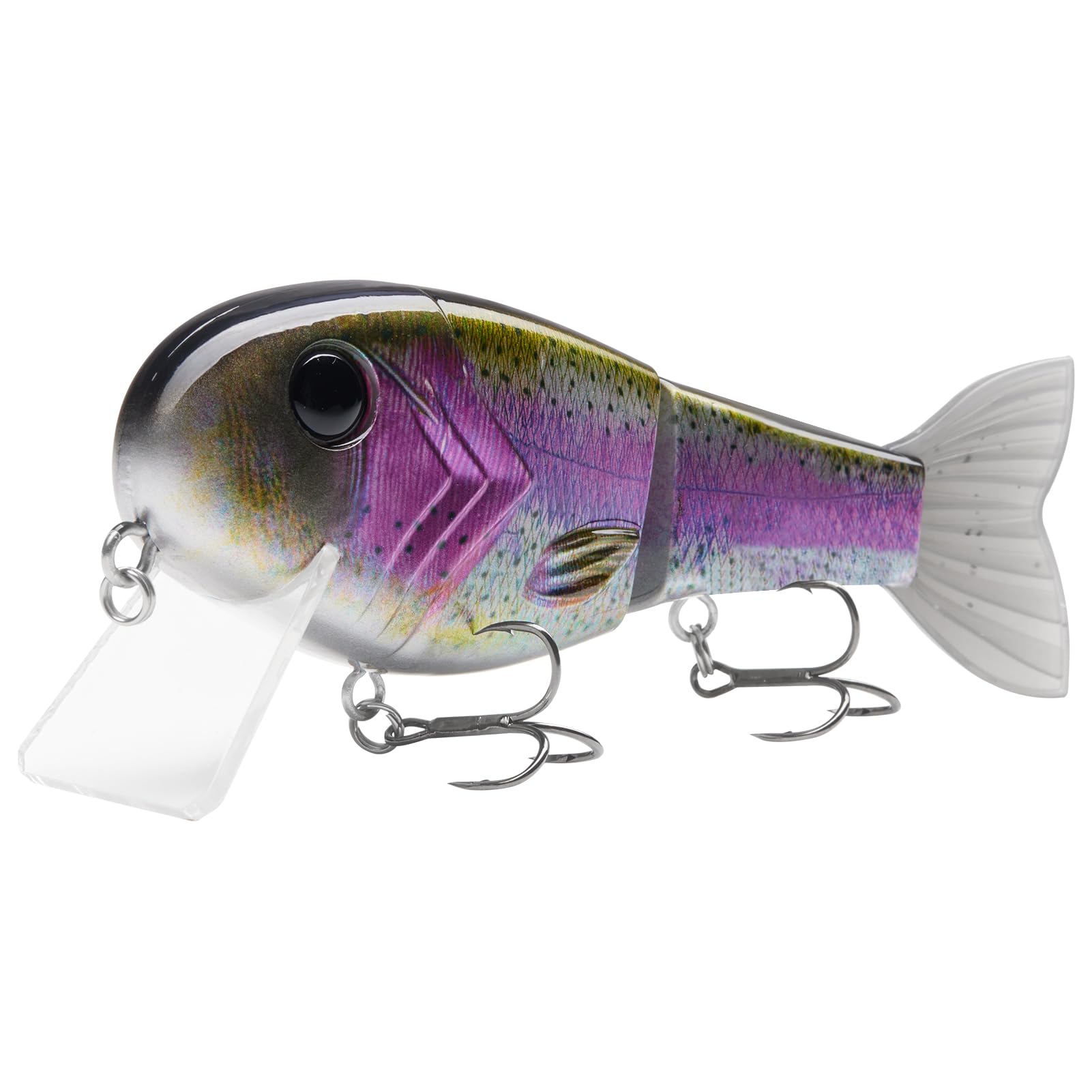 BASSROCK Topwater Fishing Lures for Bass Pike Salmon Floating Swimbait Jointed Crankbait Freshwater Saltwater 4.9in/1.76oz RK1001