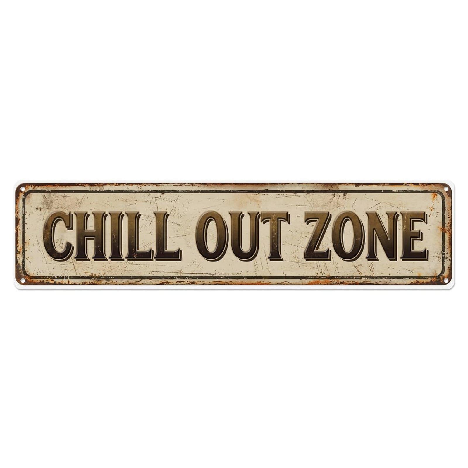 Chill Out Zone Vintage Home Bar Metal Tin Skinny Sign Plaque Wall Decor for Cafe, Club Bar, Office, Home Garden Metal Poster 4x16Inch