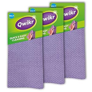 QWIKR Multi schoonmaakdoeken, Voordeelverpakking (set van 3) – Tot 2x sneller een perfect schoon resultaat – Nieuwste…