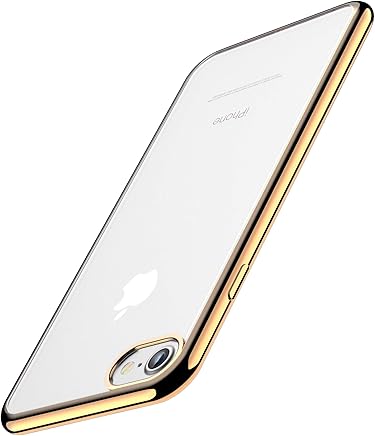 Funda iPhone 6, Funda iPhone 6S, Joyguard Funda para iPhone 6/6S Transparente Cristal Silicona Suave Delgado Flexible TPU con Parachoques de Efecto Met?lico Carcasa iPhone 6/6S - 4.7 Pulgadas - Oro