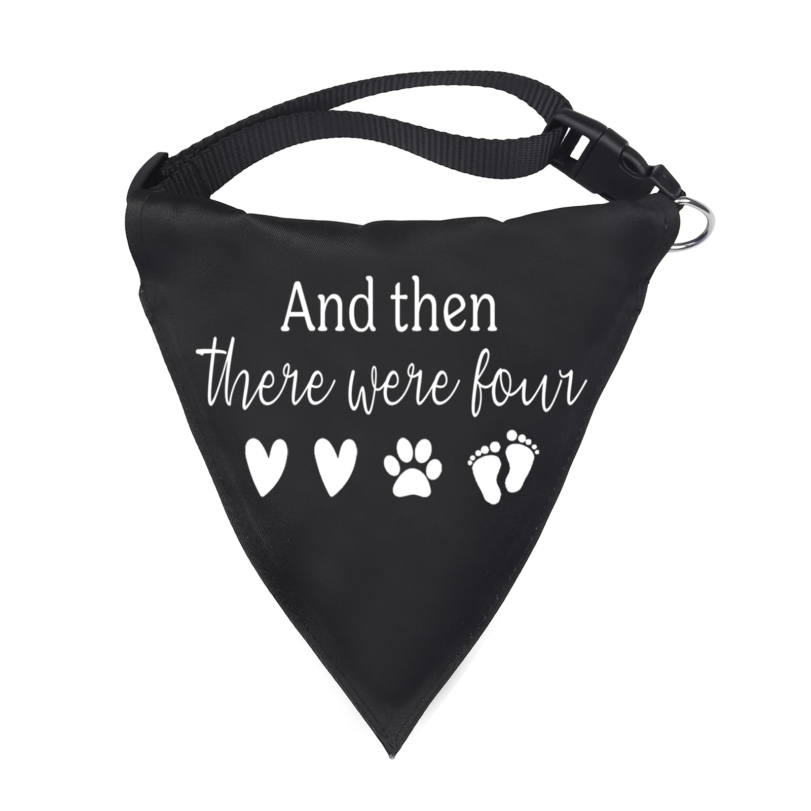 1 Piece Baby Announcement Dog Bandana And Then There Were Four/Five Dog Bandana New Baby Gift Pregnancy Gift (And Then There Were Four N)
