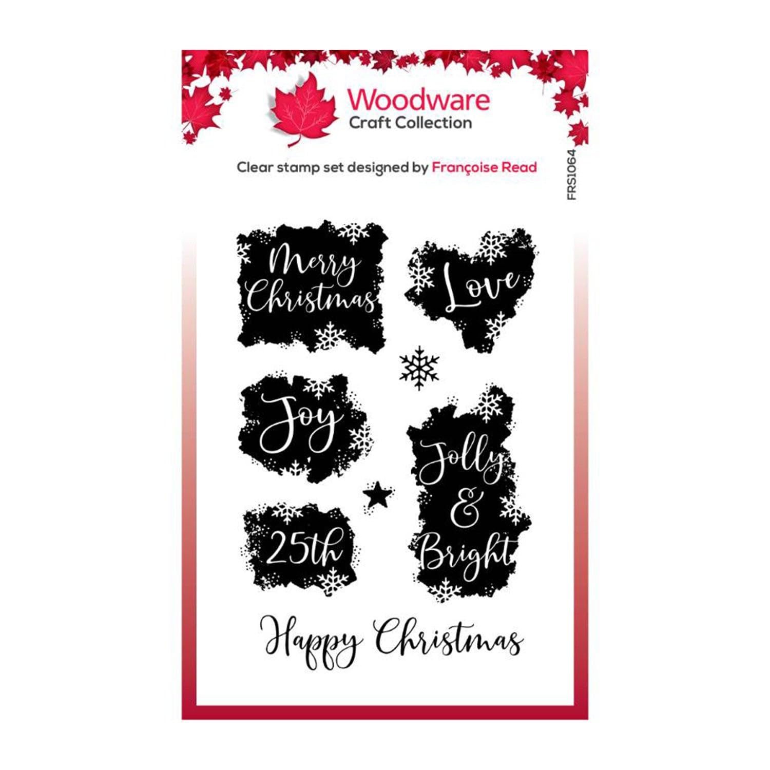 Woodware Clear Singles Christmas Patches 4 In X 6 In Stamp Set, Photopolymer, 4 X 6 In