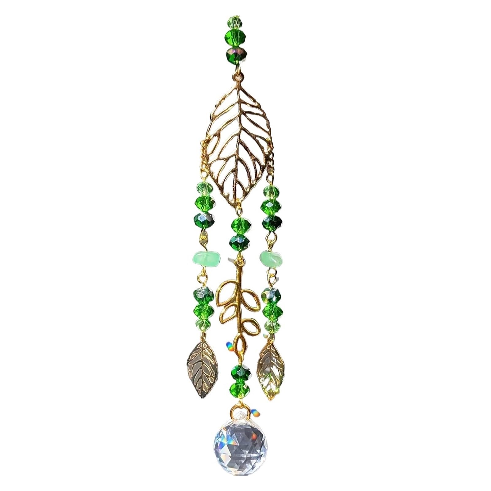 Crystal Suncatcher Wind Chimes Home Hanging Decor Versatile Leaf Sun Catcher Garden Suncatcher Exquisite Mirror Pendant